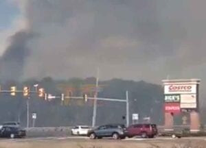High winds carrying lakewood fire towards brick as target, lowes on 70 evacuated