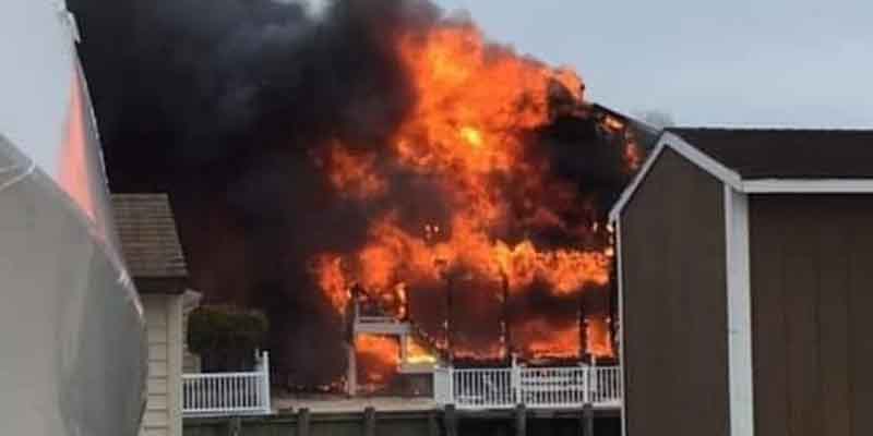 Fire guts lagoon front home at the Jersey Shore