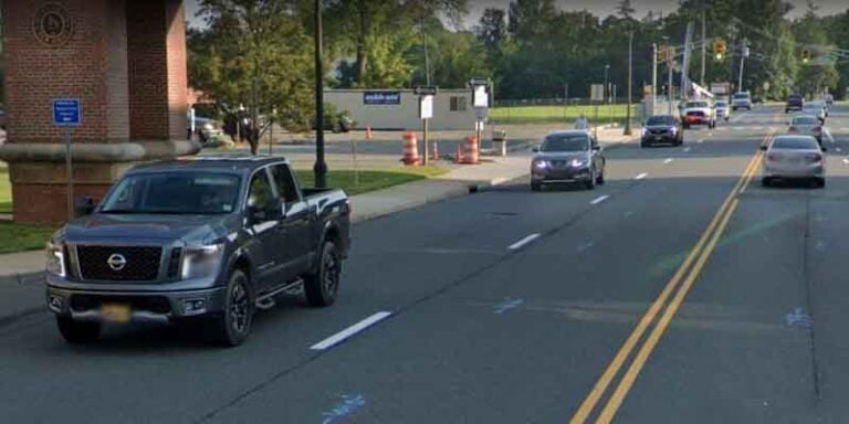 Request by ocean county sheriff for blue line on road outside of courthouse denied - photo licensed by shore news network.