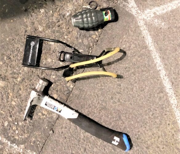 Peaceful Portland protesters armed with guns, grenades, knives and socks filled with large rocks
