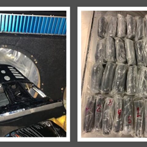 Police find 32 pounds of meth hidden in car speaker box - photo licensed by shore news network.