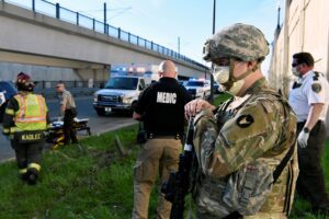 Hours after maxine waters called for more confrontation, minnesota national guard target of drive-by shooting