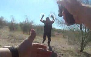 Fugitive kidnapper who attacked officer with bayonets shot Fugitive kidnapper who attacked officer with bayonets shot