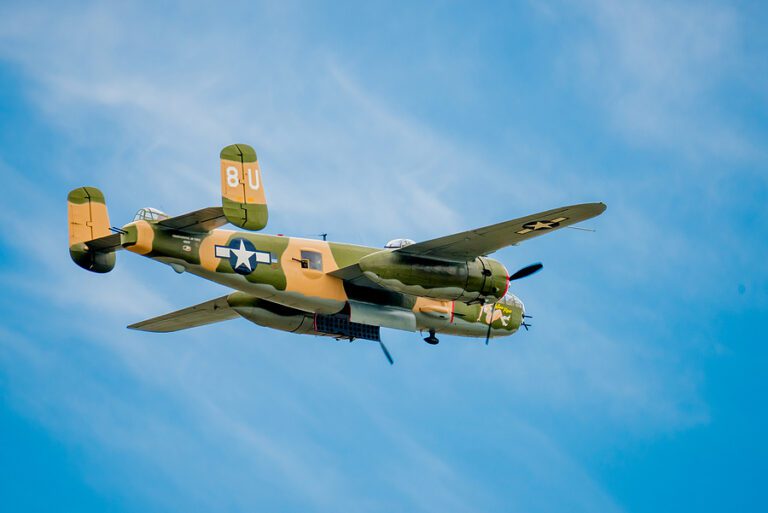 World war ii b-25 bomber lands at ocean county airport - photo licensed by shore news network.
