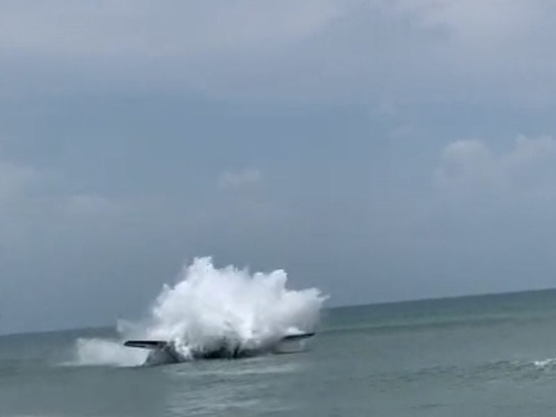 Incredible new footage released of WWII plane crash landing in the Atlantic Ocean
