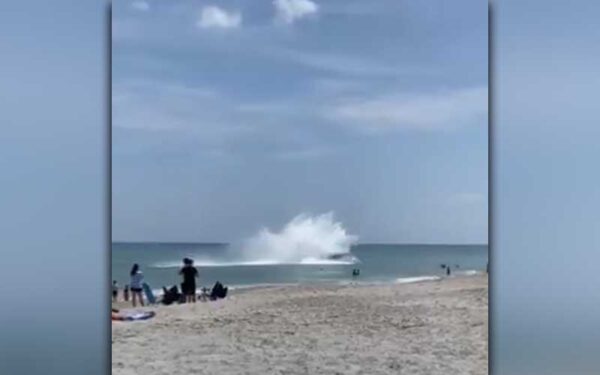 Beachgoers watch as Plane Crashed into Ocean During Cocoa Beach Air Show
