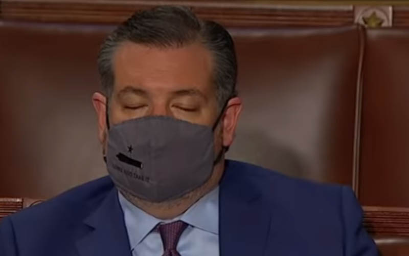 Ted Cruz joins millions of Americans, takes nap during Biden speech