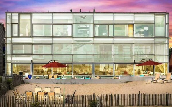 Mid-century modern beachfront cube selling for $10 million in sea girt - photo licensed by shore news network.