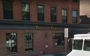 Two shot at famous peter luger steakhouse in new york city