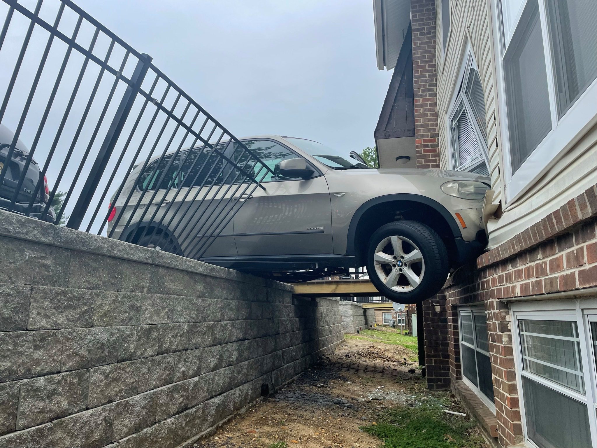 Vehicle crashed into an apartment building in Gloucester Township