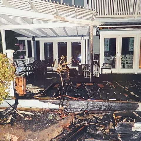 Freak accident sparks fire at amityville horror house - photo licensed by shore news network.