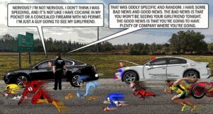 Grady tales: driver in hurry to deliver cocaine to girlfriend's house