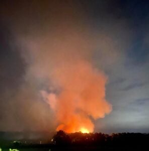 Volcano-like fire lights up the sky at Monmouth County Recycling Plant Volcano like fire lights up the sky at Monmouth County Recycling Plant