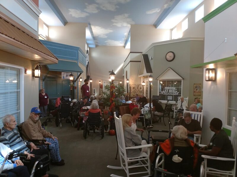 This assisted living facility designed to feel like mid-twentieth century rural downtown center