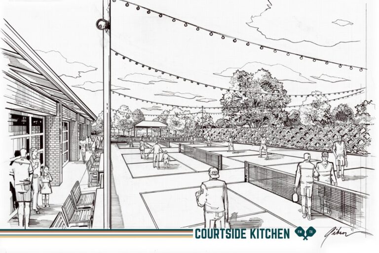 Pickleball themed restaurant with courts opening this summer in Fort Worth