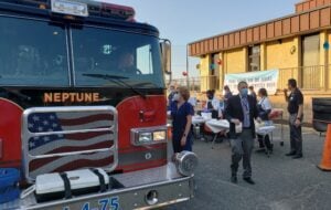 Jersey shore university medical center holds drive–thru bbq for ems teams