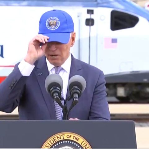 Joe biden just gave a speech about amtrak and we're not sure what he said either - photo licensed by shore news network.