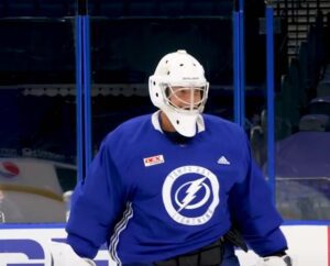 Super bowl champ gronkowsi hits the ice with the tampa bay lightning