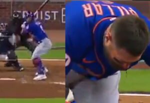 Mets kevin pillar takes 94 mph fastball to the face, recovering with facial fractures