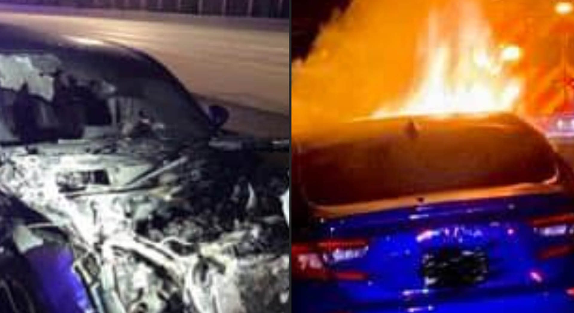 Police pull victim from fiery car crash