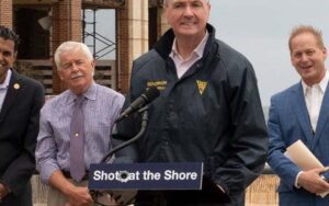 Shortly after murphy announced "shots at the shore", one victim shot a few blocks away