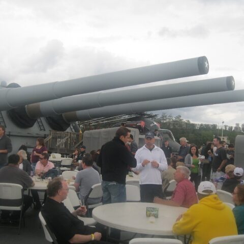 Nj beer festival at the u. S. S. New jersey battleship celebrates jersey beer - photo licensed by shore news network.