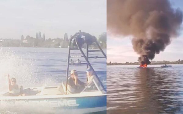 Gay pride bashers harassing boaters find instant karma after boat bursts into flames