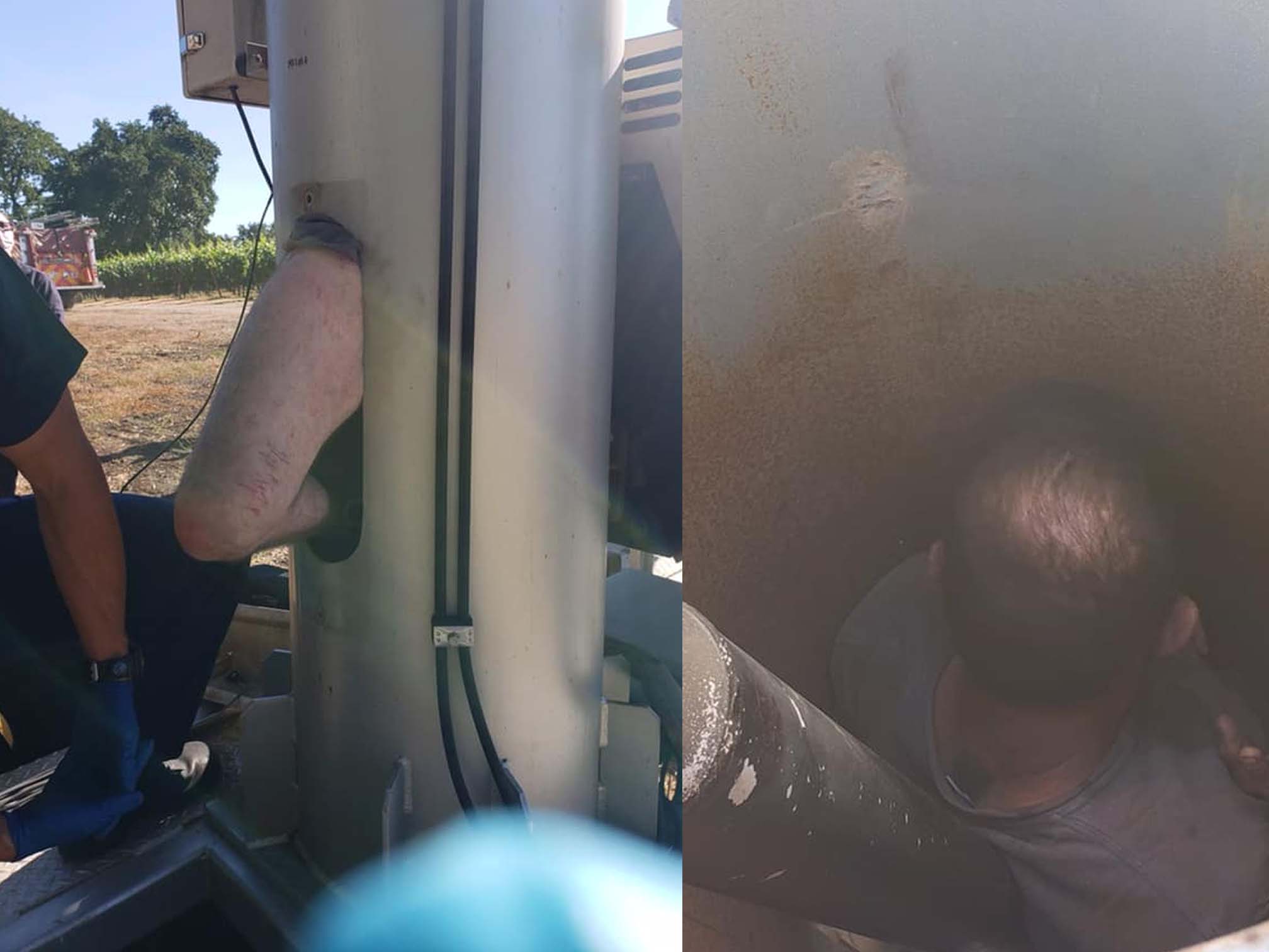 California meth addict found stuck in farm equipment after two days