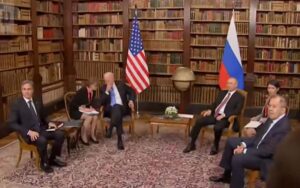 Joe biden watches silently as russian agents push and shove american journalists