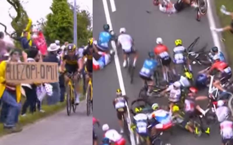 Massive pileups highlight first leg of Tour De France