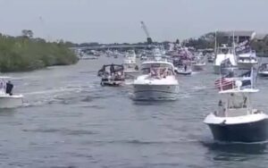Massive patriotic, trump-themed boat parade filled jupiter waterways on memorial day