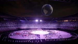 1,800 drones at tokyo olympics makes up for the lack of people at the opening ceremony