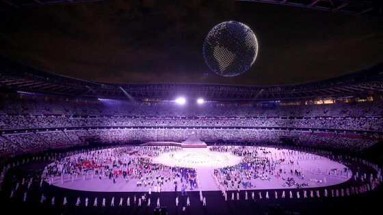 1,800 drones at Tokyo Olympics makes up for the lack of people at the opening ceremony