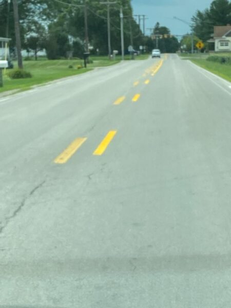 What's with all the yellow lines on Erie County Roads?