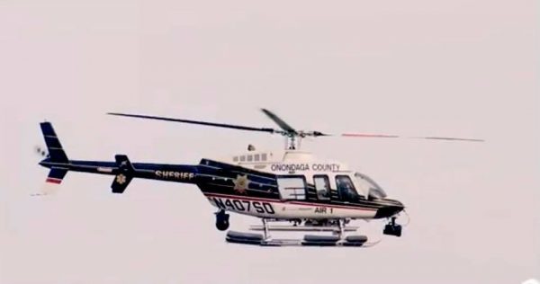 Onondoga sheriff's dept. Uses helicopter, infrared to safely recover two subjects in distress - photo licensed by shore news network.