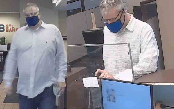 Hey st. Louis, do you know him? He's wanted for bank robbery