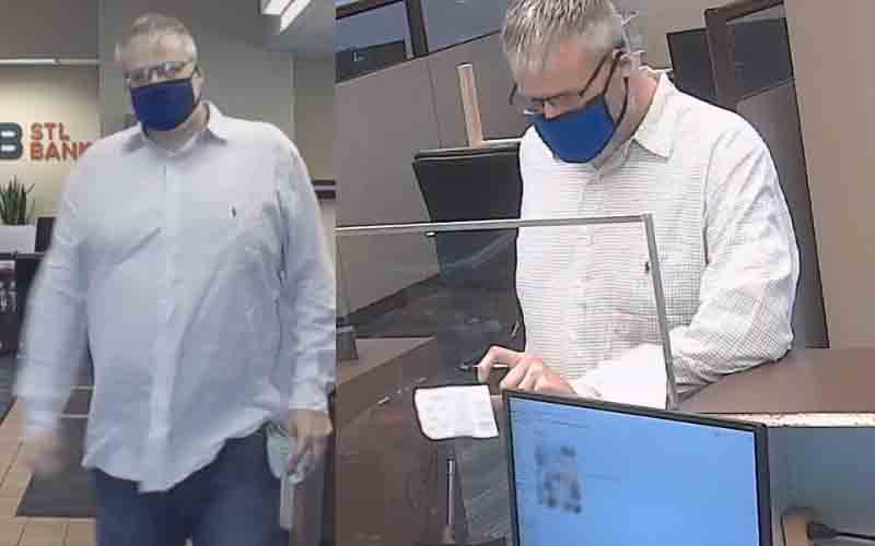 Hey St. Louis, Do you know him? He's wanted for bank robbery