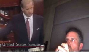 Video of joe biden's tough anti-crack laws side by side with hunter smoking crack goes viral