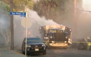 17 injured as truck full of fireworks and explosives explodes in south l. A. , arrest made