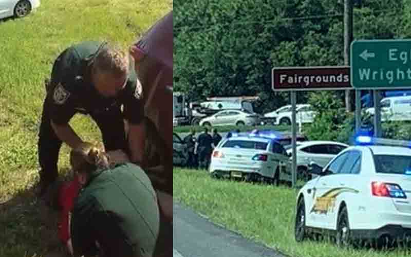 Suspect rammed cop car while fleeing police