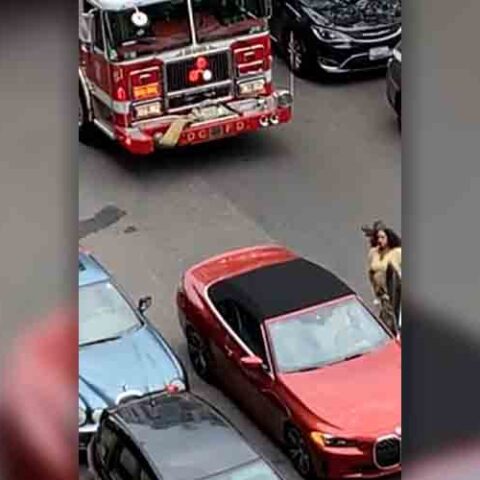 Surging crime isn't the only problem in d. C. , watch as woman blocks d. C. Fire engine - photo licensed by shore news network.