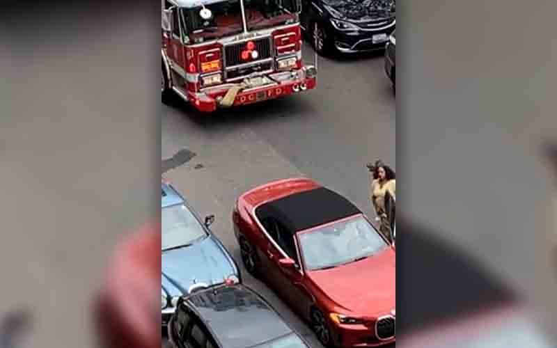Surging crime isn't the only problem in D.C., watch as woman blocks D.C. fire engine
