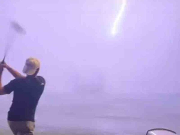 Golfball struck by lightning in shocking viral video - photo licensed by shore news network.