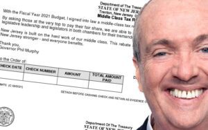 Phil murphy sending political campaign message along with $500 rebate checks this week