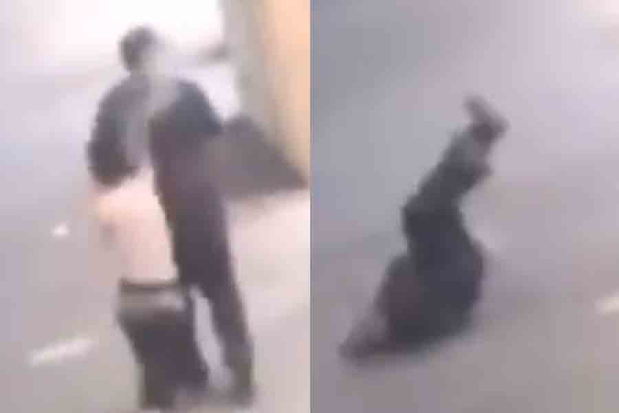 Watch: Man doused with scalding hot liquid by assailant in New York City
