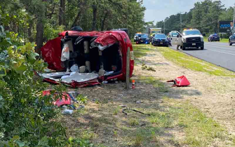 Two flown to trauma center after SUV overturned in Manchester