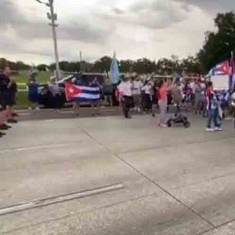 Tampa police arrest three in cuban freedom protest - photo licensed by shore news network.