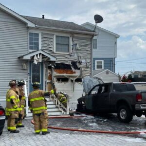 Truck fire damages home in stafford