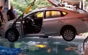 Impaired driver crashes car into Toms River swim school swimming pool Impaired driver crashes car into Toms River swim school swimming pool