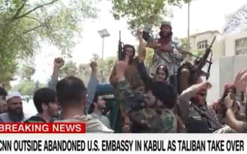 CNN reports "Friendly" Taliban chanting 'Death to America' outside abandoned embassy